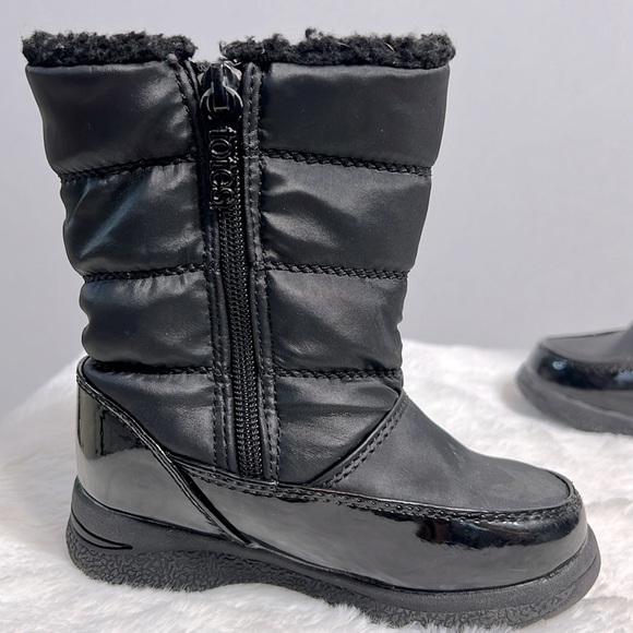 Totes Black Snow and Rain Boots with Pink Accents Girl's Toddler size 9 - Picture 7 of 14